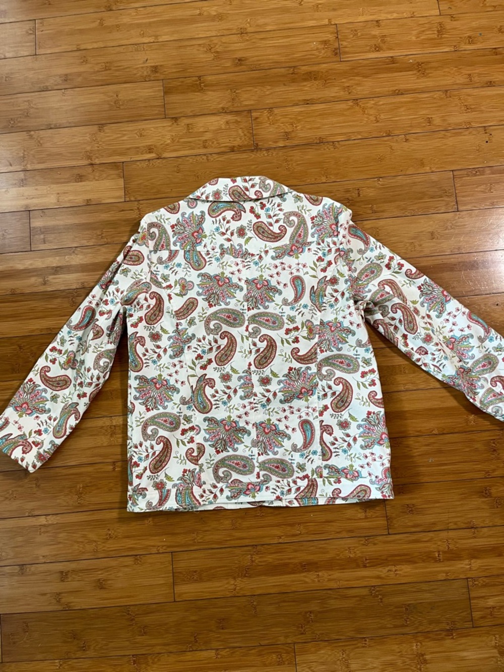 Koret Paisley Button-Up Cream Jacket with Pastel Paisley Accents Coastal Cowgirl - Picture 7 of 10